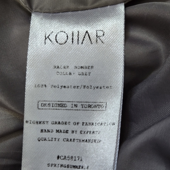 KOllAR Lightweight Mens Cream Zippered Bomber Jacket. Size Medium - Picture 11 of 16